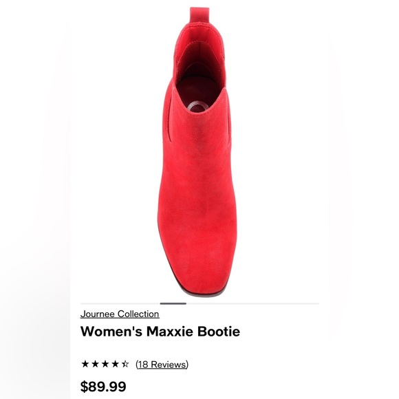 Journee Ankle boots. The perfect Red. New. Worn once. Size 7. Original box. - Picture 6 of 10